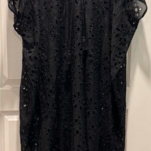 Johnny Was Black Eyelet Swim Coverup